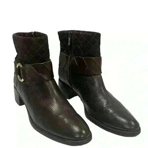 Brighton Johnny Women’s  Brown Woven Leather Booties Size 10 M